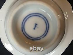 4 19C Chinese Porcelain Cup & Saucer Blue White'Flowers' Antique Kangxi Marked