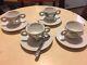 4 Espresso Cups Plus 4 Saucers + Spoon Alien By David Byrne 2001