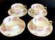 4 Haviland Limoges 257c Schleiger Pink Roses Tea Coffee Flat Cup And Saucer