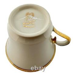 4 Lenox Eternal Cup Saucer Sets Gold Trim Porcelain