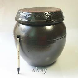 4 Liter Earthenware Container Onggi Pottery Pot for Kimchi, Food fermentation
