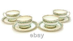 4 Minton England for Tiffany Porcelain Coffee Cup & Saucers Leaf & Vines