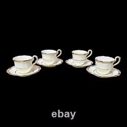 4 Spode c. 1890 Custom Armorial Porcelain Demitasse Cups and Saucers