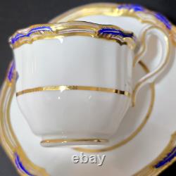 4 Spode c. 1890 Custom Armorial Porcelain Demitasse Cups and Saucers