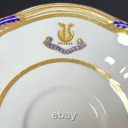 4 Spode c. 1890 Custom Armorial Porcelain Demitasse Cups and Saucers