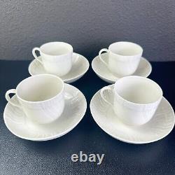 4 Vintage KPM Cup and Saucer Berlin Porcelain Neuosier White Demitasse Cups