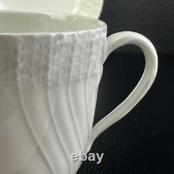 4 Vintage KPM Cup and Saucer Berlin Porcelain Neuosier White Demitasse Cups
