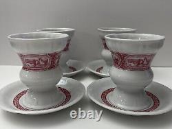 4 Vintage Rastal German Beer Coffee Cup & Saucer Porcelain, Castle Apothecary VG