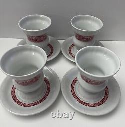 4 Vintage Rastal German Beer Coffee Cup & Saucer Porcelain, Castle Apothecary VG