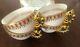 4 Vintage Richard Ginori Porcelain Cups & Saucers Khedive Pattern Italy Doccia