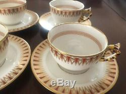 4 Vintage Richard Ginori Porcelain Cups & Saucers KHEDIVE PATTERN Italy DOCCIA