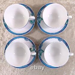 4 x HERMES Breakfast Morning Soup Cup & Saucer Le Jardin des Papillons Porcelain