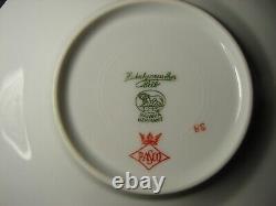 5 Hutschenreuther Brighton Sylvia Porcelain Footed Cup & Saucer Sets Gold Trim