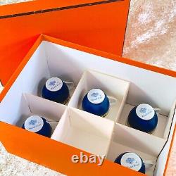 5 Sets x Hermes Porcelain Tea Cup & Saucer Cocarde de Soie with Box