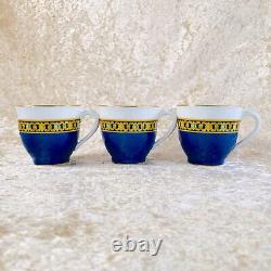 5 Sets x Hermes Porcelain Tea Cup & Saucer Cocarde de Soie with Box
