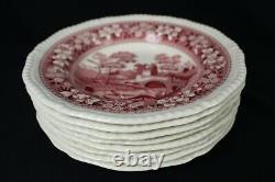 50 pcs SPODE China TOWER PINK Dinner PLATES Cups SAUCERS Porcelain SERVES 10