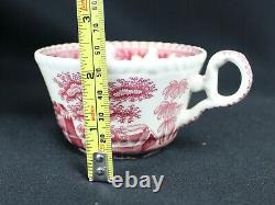 50 pcs SPODE China TOWER PINK Dinner PLATES Cups SAUCERS Porcelain SERVES 10