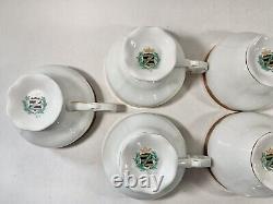 5x Weimar Katharina White & Gold Coffee Cup & Saucer Set