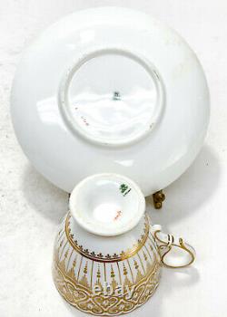 6 Coalport England Porcelain Cup and Saucers, circa 1890