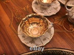 6 Cup 6 Saucer 1 Pot 1 Sugar 1 Milk Vintage Kueps Bavaria Porcelain Coffee Set