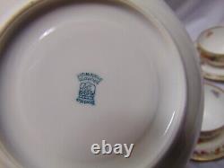 (6) Dresden Schumann Bavaria Bouillion Cups & Saucers double handle soup gold