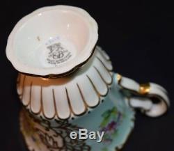 6 Foley Bone China Signed A. Taylor Hand Painted Porcelain Cups and Saucers