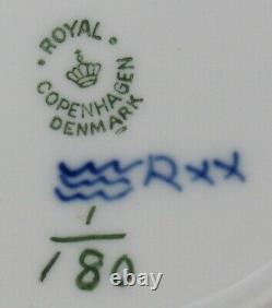 (6) Royal Copenhagen Blue Fluted Plain Porcelain Cup & Saucer Trios 1st Qual