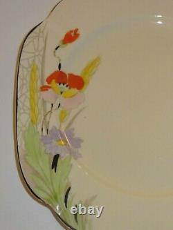 6 Vintage Tams Ware Pattern 2037 Poppy Art Deco Trios Cup Saucer Plate c1930 VGC