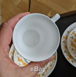 6 pcs Vintage Gustavsberg Jasmin Margareta Hennix 2 cups, 2 saucers, 2 plates