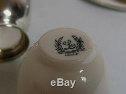 6 x GORHAM Sterling Silver & Lenox Porcelain Demitasse Cups & Saucers American