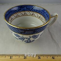 7 Booths English Porcelain Real Old Willow Tea Cup & Saucer Sets Gold Trim