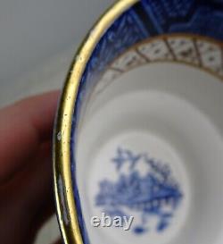 7 Booths English Porcelain Real Old Willow Tea Cup & Saucer Sets Gold Trim