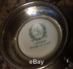 8 Lenox Demitasse Sterling Silver Cups with porcelain liners no saucers