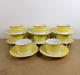 8 Tiffany & Co. Limoges Porcelain Cups & Saucers Yellow & Gold