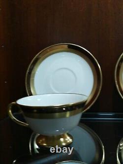 (8)Vintage Flintridge California Porcelain Cup & Saucer withGold Decoration