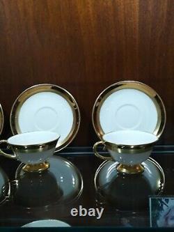 (8)Vintage Flintridge California Porcelain Cup & Saucer withGold Decoration