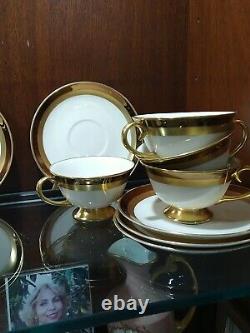 (8)Vintage Flintridge California Porcelain Cup & Saucer withGold Decoration