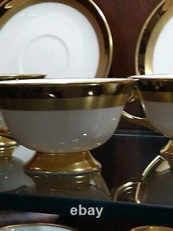 (8)Vintage Flintridge California Porcelain Cup & Saucer withGold Decoration