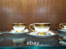 (8)Vintage Flintridge California Porcelain Cup & Saucer withGold Decoration