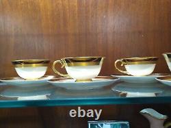 (8)Vintage Flintridge California Porcelain Cup & Saucer withGold Decoration