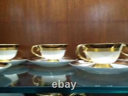 (8)Vintage Flintridge California Porcelain Cup & Saucer withGold Decoration