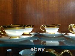 (8)Vintage Flintridge California Porcelain Cup & Saucer withGold Decoration