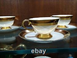 (8)Vintage Flintridge California Porcelain Cup & Saucer withGold Decoration