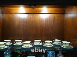 (8)Vintage Flintridge California Porcelain Cup & Saucer withGold Decoration