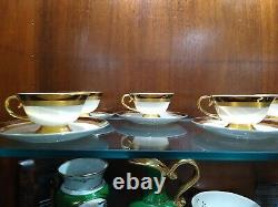 (8)Vintage Flintridge California Porcelain Cup & Saucer withGold Decoration