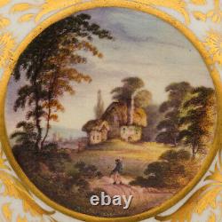 A Fine Derby Porcelain Named Landscape Tea Cup and saucer c1815