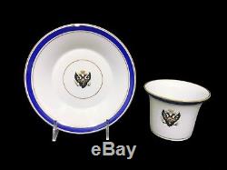 A Russian Imperial Porcelain Cup & Saucer Tsarskoe Selo Service Nicholas II