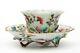 A Magnolia Shape Famille Rose Cup & Saucer Qiang Long 18 Century Chinese