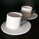 Alessi Pesto Mocha Cup & Saucer By Denton-corker-marshall White Coffee Set Of 2