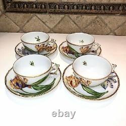 ANNA WEATHERLEY Old Master Tulips Cup and Saucer Handpainted Set of 4